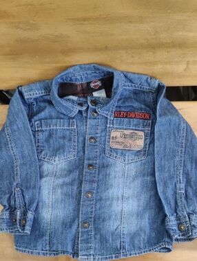 Vintage Harley Davidson Y2K Denim 💯 Anniversary Size 3T